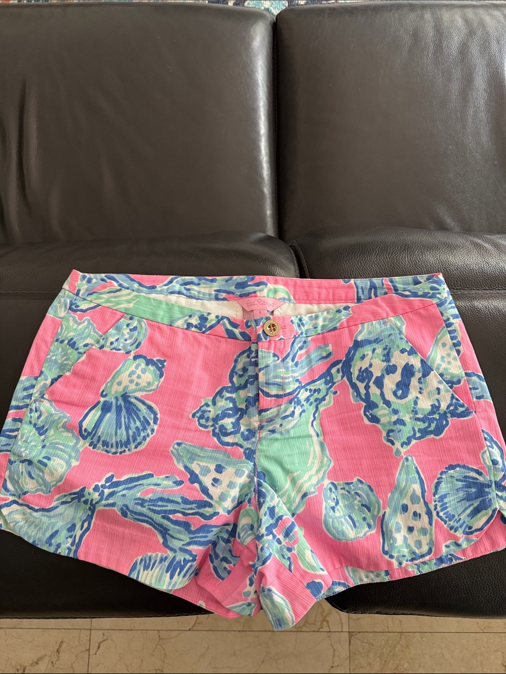 Lilly Pulitzer Pink Shell-Print Bermuda Shorts